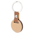 Llavero Redondo de Madera con Tira PU
