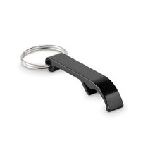 Llavero Abridor Aluminio Brillo Reciclado Negro