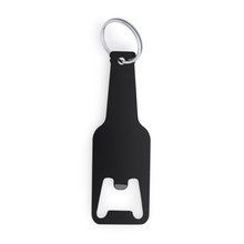 Llavero abridor de aluminio con forma de botella Negro Talla Única Adulto