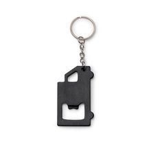 Llavero abridor de aluminio con forma de camión Negro