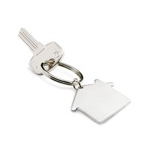 Llavero de aluminio con forma de casa Plata Mate