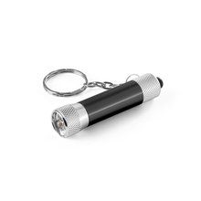 Llavero aluminio con linterna LED 3pos. Negro