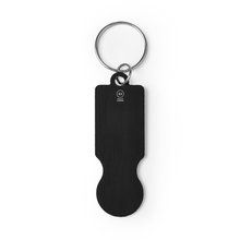 Llavero aluminio con moneda para carro Negro