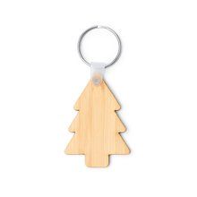 Llavero de bambú árbol navideño Crudo Talla Única Adulto