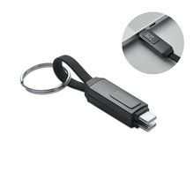 Llavero con cable de carga tipo C Negro