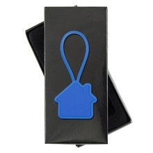 Llavero Casa Aluminio con Correa Silicona Azul