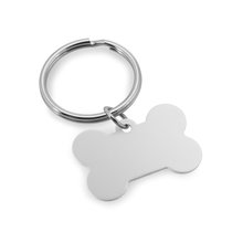 Llavero forma de hueso para mascotas Cromado satinado