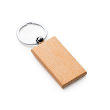 Llavero de madera natural Rectangular