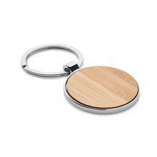 Llavero Metal con Esfera de Bambú Madera