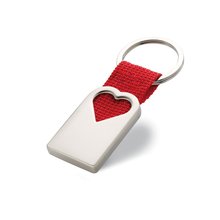 Llavero de metal con forma de corazon Rojo