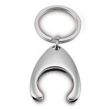 Llavero Metal Forma de Moneda Cromado satinado