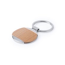 Llavero de metal y madera natural Acir