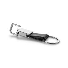 Llavero Metal y PU con Gancho Negro
