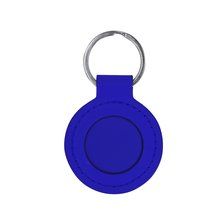 Llavero metálico con costuras a juego Azul