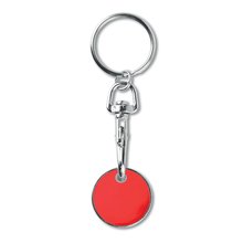Llavero con Moneda Carro de Metal Rojo