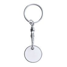 Llavero moneda para carro metálico Blanco