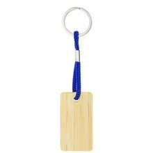 Llavero rectangular de bambú con cordón AZ