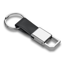 Llavero Metal y PU con Gancho Negro