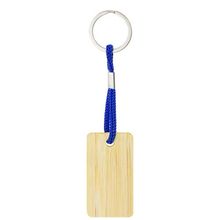 Llavero rectangular de bambú con cordón Az