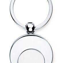 Llavero de metal con moneda para carro Plata Brillo
