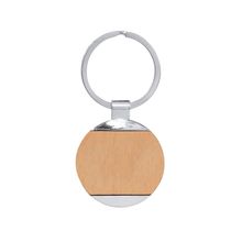 Llavero de metal y madera natural Acir