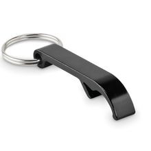 Llavero Abridor Aluminio Brillo Reciclado Negro