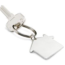 Llavero de aluminio con forma de casa Plata Mate