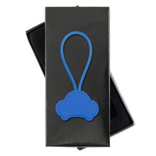 Llavero de aluminio en forma de coche Azul