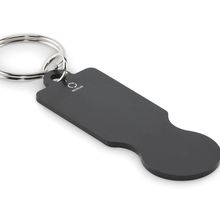 Llavero de aluminio reciclado con ficha Negro