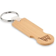 Llavero Bambú con Ficha para Carro Madera
