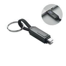 Llavero con cable de carga tipo C Negro
