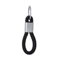 Llavero con cordón de PU trenzada Neg