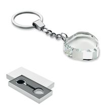 Llavero de cristal con forma de corazón Transparente