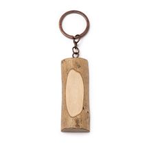 Llavero de madera con forma de tronco Crudo