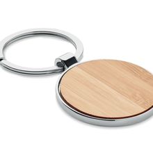 Llavero Metal con Esfera de Bambú Madera