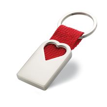 Llavero de metal con forma de corazon Rojo