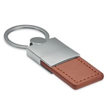 Llavero de Metal y Piel PU Marrón