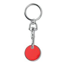 Llavero con Moneda Carro de Metal Rojo