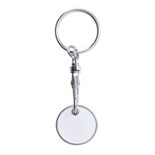 Llavero moneda para carro metálico Blanco