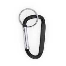 Llavero mosquetón de aluminio ligero Negro