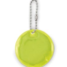 Llavero redondo reflectante de PVC Amarillo Fluorescente