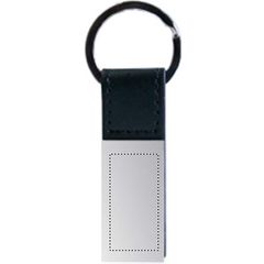 Llavero de metal con cinta de polipiel | Frontal | 15 x 30
