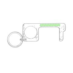 Llavero higiénico anti-contacto de acero inox. | Zona frontal, parte inferior | 40 x 4