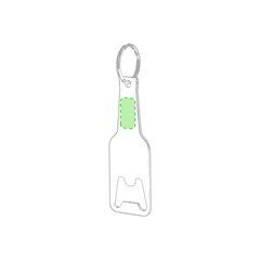 Llavero aluminio abridor en forma de botella | Centrado en el Mango | 20 x 17