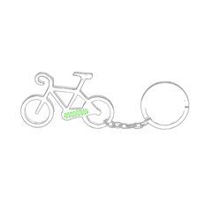 Llavero de aluminio con forma de bicicleta | En la zona de la cadena de la bici | 15 x 4