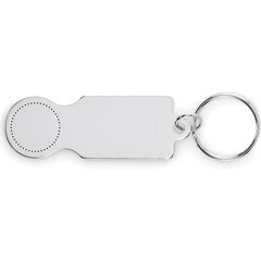 Llavero de aluminio reciclado con ficha | FRONT SIDE 2 | 18 x 18