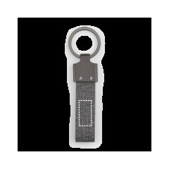 Llavero con anilla de metal reciclado | Verso superior | 25 x 12