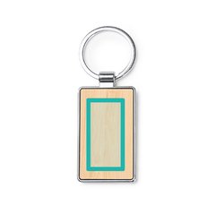 Llavero de bambú con acabado de metal | ZONA1 | 20 x 40