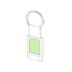 Llavero con cinta de poliester para marcado en doming | En el hueco rectangular | 26 x 20