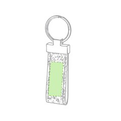 Llavero ecológico de corcho y metal | Centrado cara B | 40 x 15